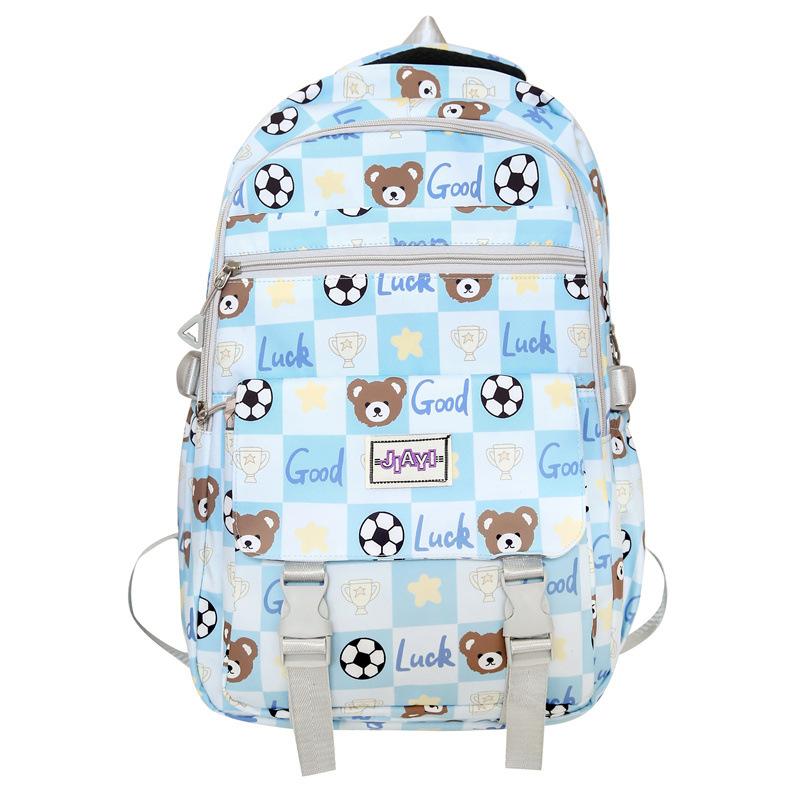 Schoolbag Student School Bag Female Korean Version Cute Cartoon Fashion Printed Backpack High Value Large Capacity Burden Reduction Backpack