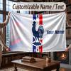 Custom Name Flannel Throw Blanket France National Football Team Pattern Warm Home Decoration