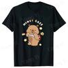 Modische Capybara Trage Rucksack Druck T-Shirt Lässig Kurzarm Grafik T-Shirt Unisex Locker Harajuku Shirt Honey Baby Oberteile