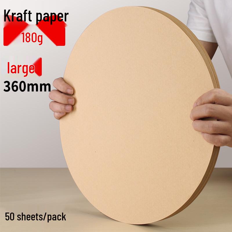 Round Cardstock Pack: White, Kraft, and Black for Kids' Art and Crafts.