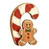 Christmas Village Gingerbread House Wooden Man Decor, Rustic Gingerbread, Candy Cane Figurines, Xmas Reusable Seasonal Home Decor Tabletop Ornaments