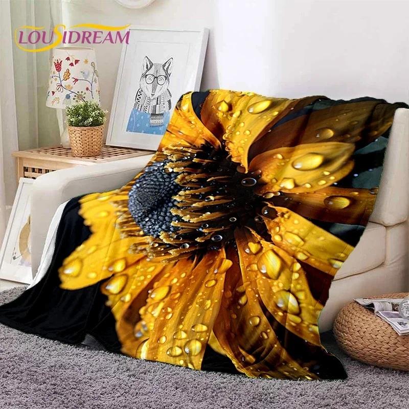 Dream Sun Flowers Nordic Daisy Yumuşak Battaniyeler, Sıcak Tut Atma Battaniyesi Piknik Yatakları Kanepe Ev Yatak Odası Hediyesi için Rahat Battaniye