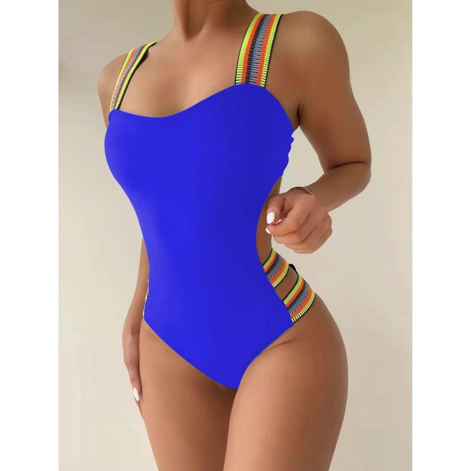 

Женский цельный черный, розовый, синий бикини, сексуальный купальный костюм с высокой талией, пляжный купальник, женский летний купальник L