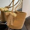 Nordic Straw Woven Beach Tote: Large Capacity, Summer Versatile, Single Shoulder Bag for Seaside Vacations