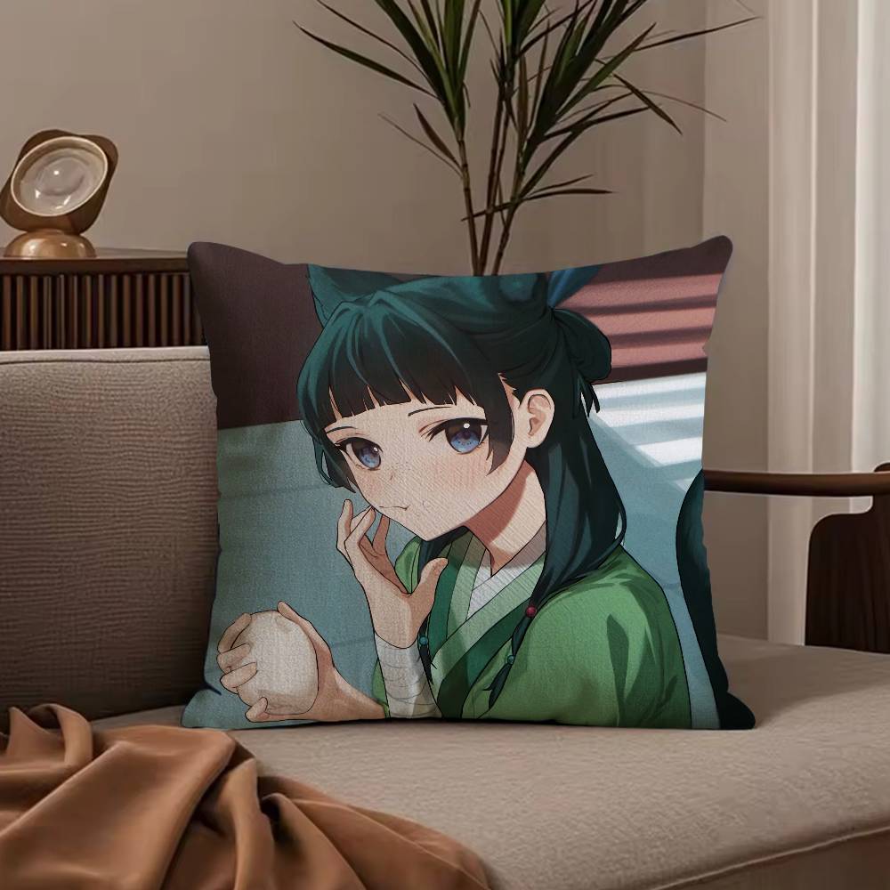 The a-Apothecary Diaries maomao Pillow Case Anti-dustmite Pillowcase Invisible zipper silky short plush Sofa cushion cover