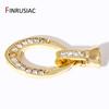 18K Gold Plated Zircon Fasteners Accessories Closure Lock Clasps For DIY Needlework Beads Pearls Jewelry Making Findings