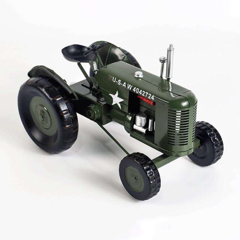 Metal Antique Vintages Car Model Handcrafted Collections Collectible Vehicle for Bar Home Decors Farm Tractor Models