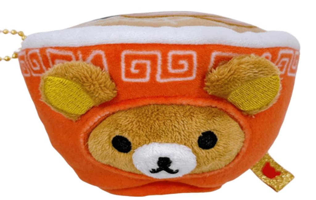 San-X Rilakkuma More! Chinese Series! Hanging Plush Toy, Tonkotsu Ramen (Rilakkuma), Approximately 60mm Tall, MO87501