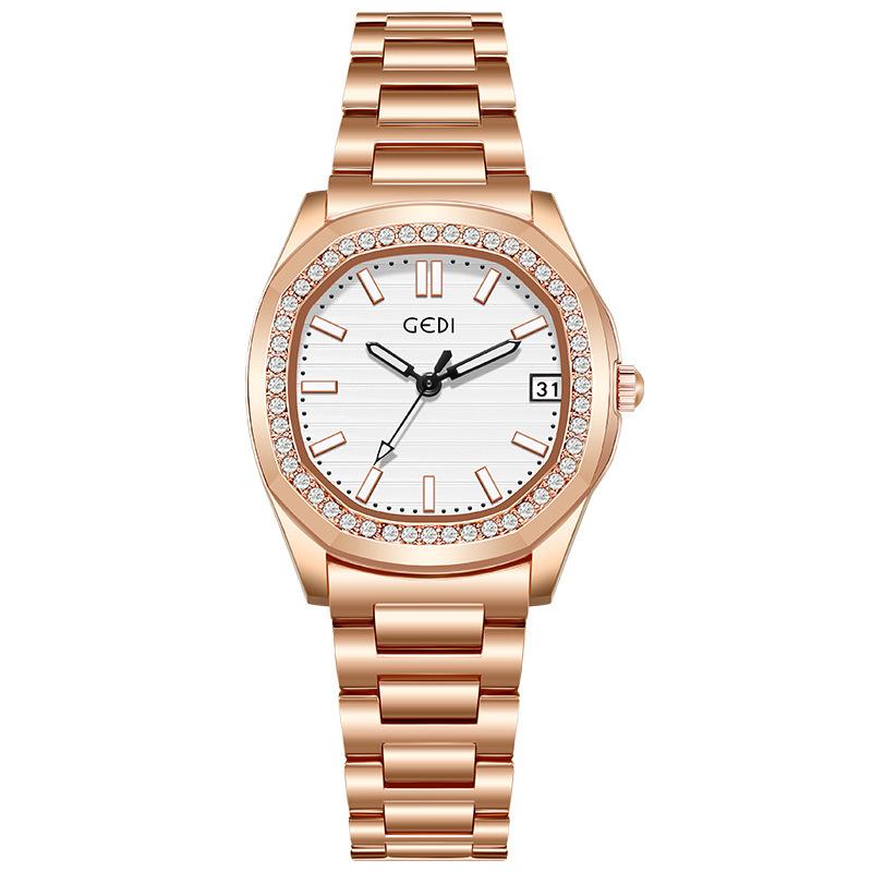 Fashion Diamond Gypsy Women'S Watch Luxury Calendar Stainless Steel Watch Waterproof Quartz Women'S Watch