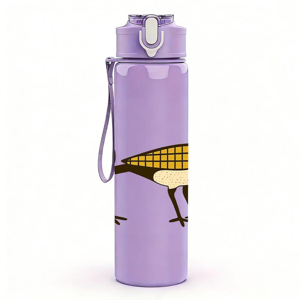 1PC Twin Meadow Birds 750ml Color Plastic Sports Water Bottle Leakproof Flip Straw Lid Suitable for Sports Office Home Use