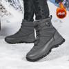 Pelzgefütterte Schneestiefel Damenmode High-Top Stiefel Warme Winter Outdoor Schuhe zum Wandern, Spazierengehen, Trekking Rutschfeste Plüsch-Baumwollschuhe
