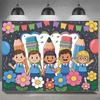 Colorful Back To School Wall Hanging Flat Print Cartoon School Supplies Tapestry For Kids Bedroom Dorm Study Room Party