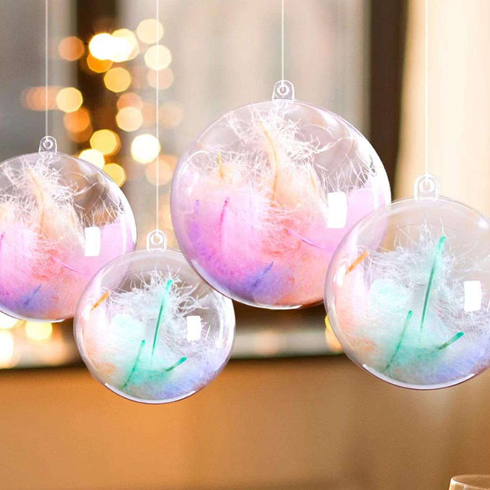Weihnachten Klare Befüllbare Ornamente Kugel Rund Transparente Kugel Ornamente Dekorative Festival-Thema für Weihnachtsbaumschmuck