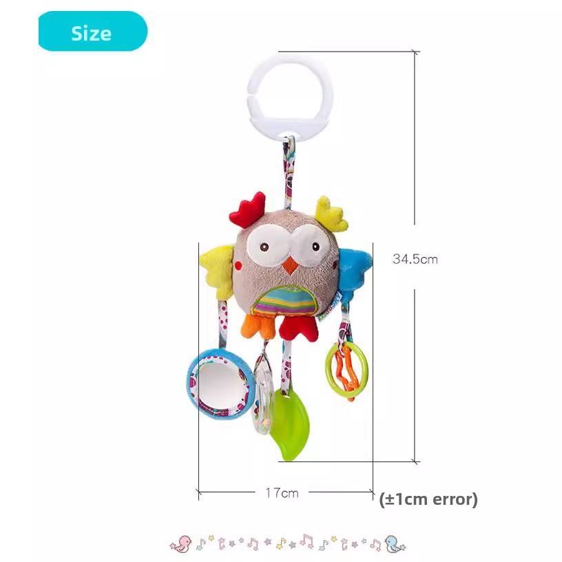 Baby Plush Animal Hanging Toy With Bell For Crib Nursery Decor