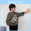 Trendy Canvas Kids Coin Purse Stylish Crossbody Bag For Boys In Black And White