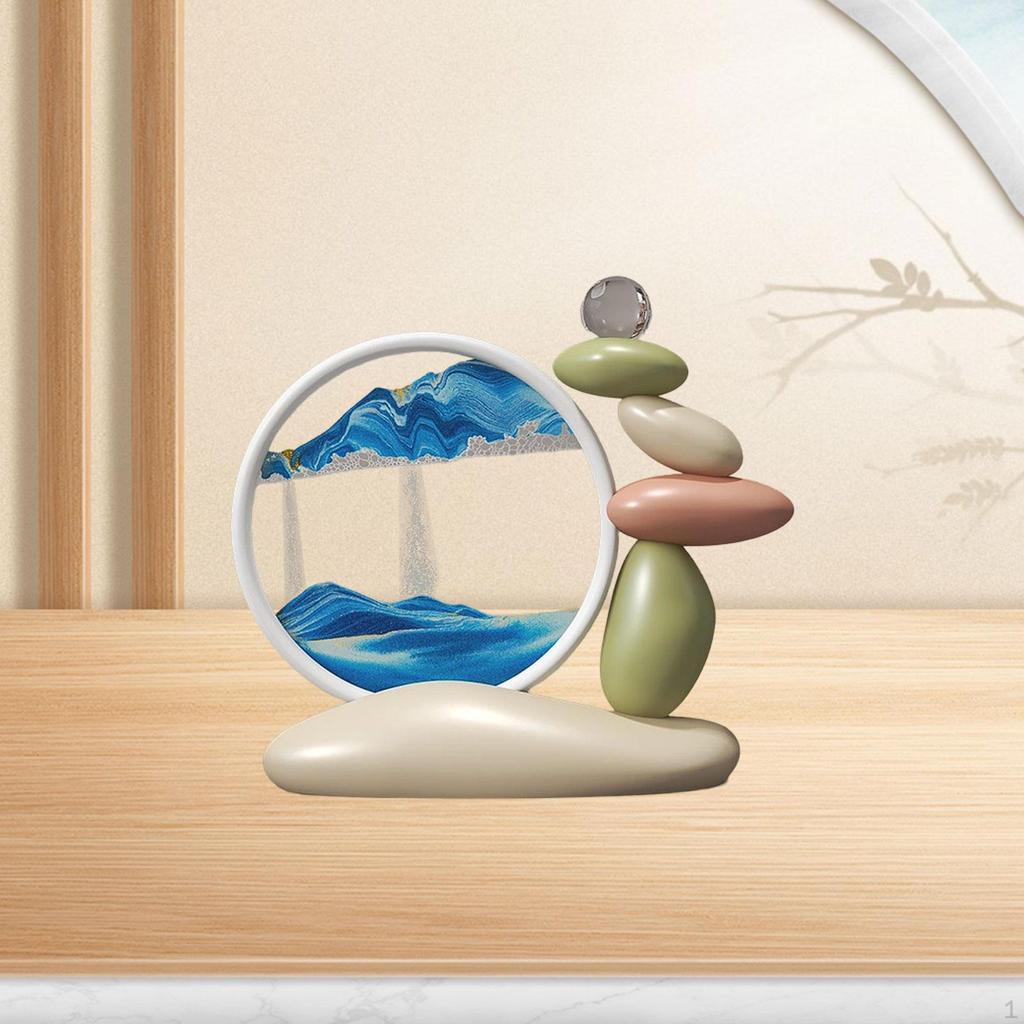 Flowing Sand Painting Statue Dynamic Lightweight Multifunctional Tabletop Decoration for Home