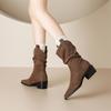2026 Winter New Collection Autumn/Winter Style Fashionable and Sexy Western Cowboy Pile Short Boots for Women