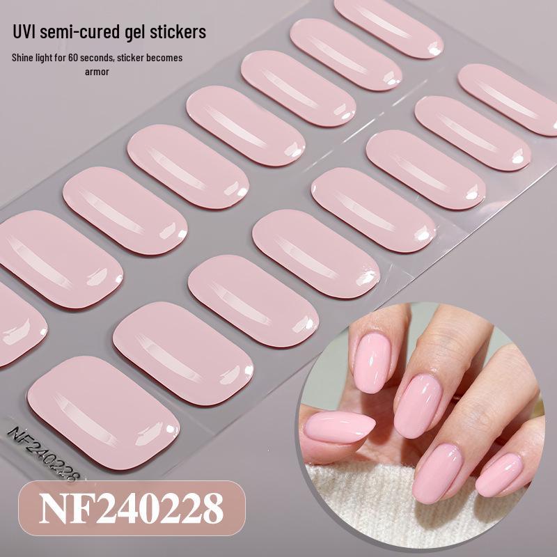 Zhengxiang Japanese Style UV Gel Nail Stickers - Solid Color, Semi-Cured, Popular Light Curing Design