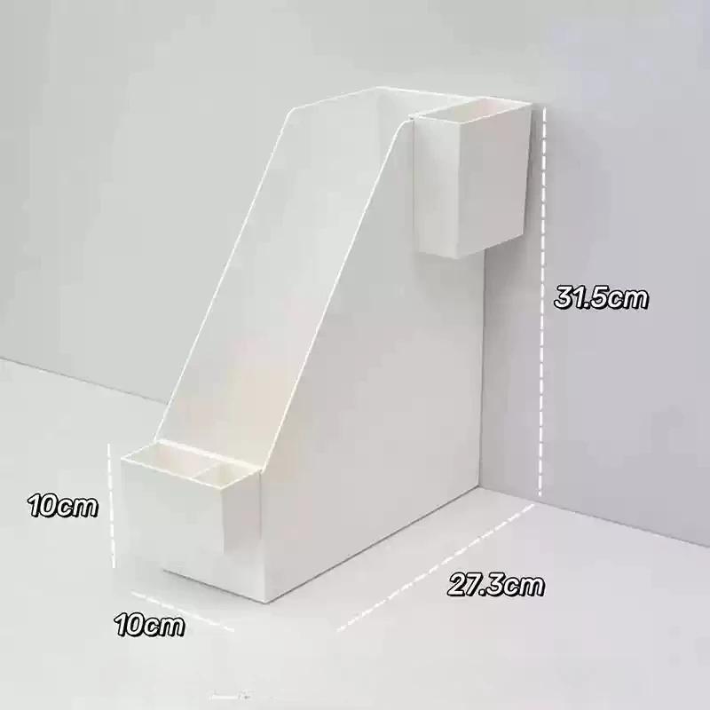 Desktop Book Storage Box Stationery Organizer Desk Storage Rack Bookshelf Pen Holder Organiser Cute Book Stand Bookcase File Box