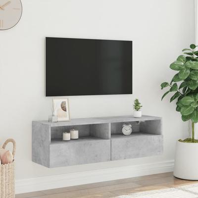 TV Wall Cabinet Concrete Grey 100 X 30 X 30 Cm Particleboard