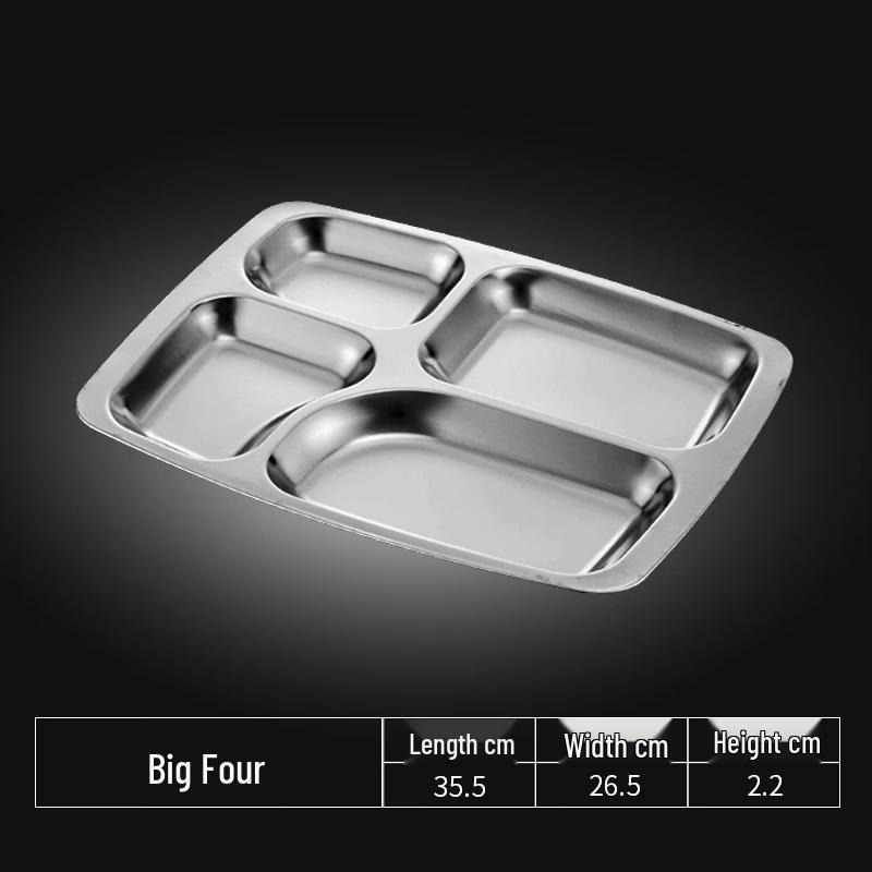 Tianze 304 Stainless Steel 4-Compartment Meal Tray