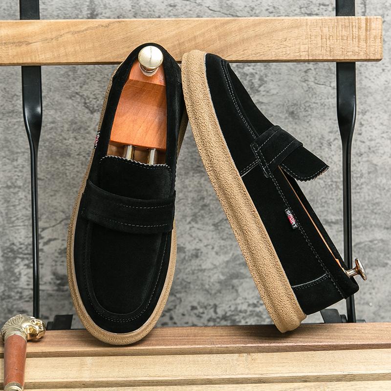 Модные повседневные кожаные туфли — фото 7