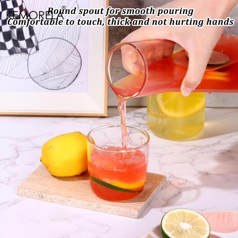 1/2PCS 30oz Clear Bedside Water Carafe Set with Tumbler Glass High Borosilicate Glass Hot Cold Water Pitcher for Juice Tea Coke