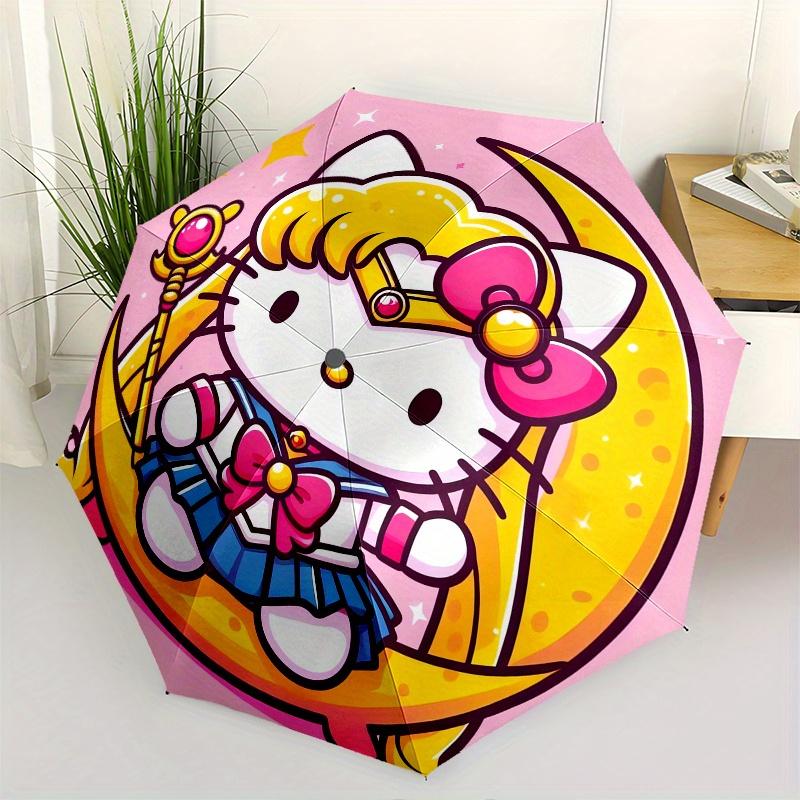 

1pc Hello Kitty,Sailor Moon Automatic Umbrella-Foldable, Durable 8-Bone Design, Compact and Stylish, Great for Camping, Halloween, Christmas