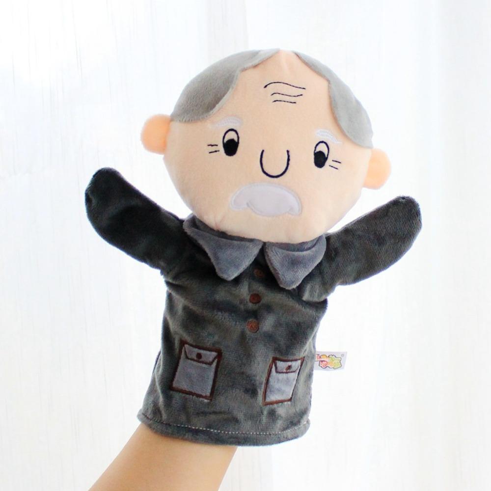 High Quality Portable Plush Storytelling Puppet 25CM Cartoon Story Hand Puppet Familys Members Finger Puppetry Toy