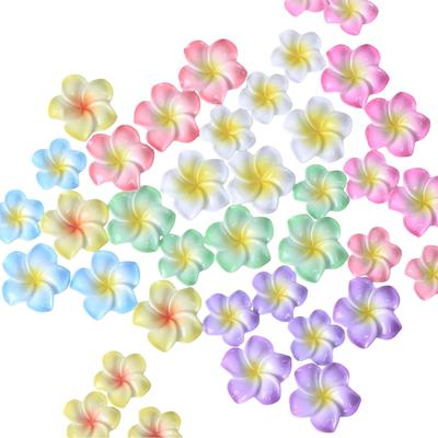 AirAkl 70 Plumeria Flower Charms In 7 Flower Clay Beads for Polymer Clay Japanese 3D Polymer Clay DIY Decoration Kit Colors, Pendants, Earrings,