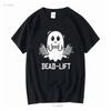 Kreuzheben Tasche T-Shirt Fitnessstudio Halloween Lustig Fitness-Liebhaber Geist Gewichtheben Lang- oder Kurzarm Vintage Gewaschen Unisex Weich