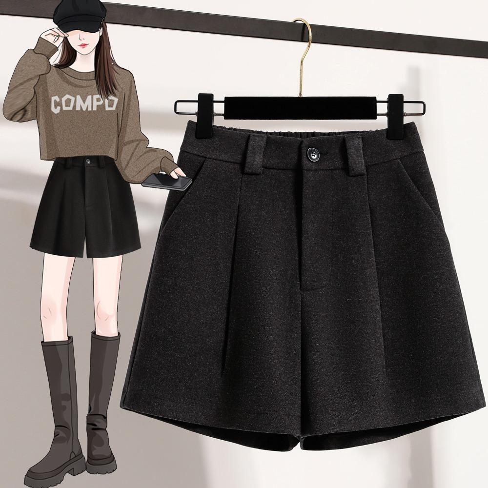 

DIMANAF Большой размер Новые женские шорты Брюки Свободные Повседневные Эластичная талия Модные Женские Толстые Зима 2025 5XL серый