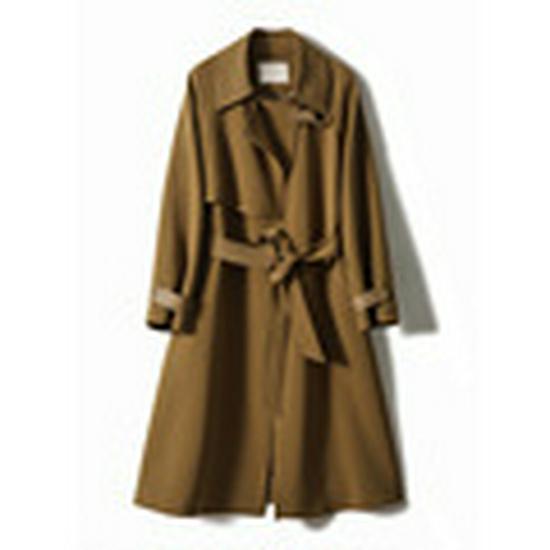 Women's Mid-Length British Style Khaki Trench Coat - Double-Breasted Spring/Autumn 2025 Trend