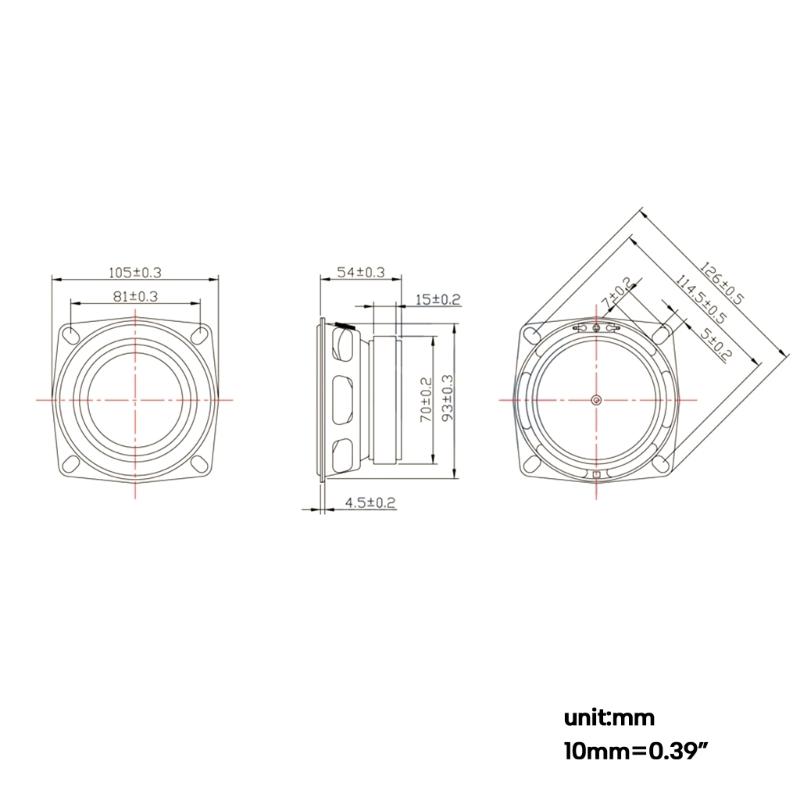 Audio Speaker 4Ohm 20W Full FrequencyBand Loudspeaker Speaker Internal Magnetic Horn Dynamic Coil 105mm 4inches