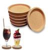WinJapan Cork Coasters, Set of 6, Wooden Cork Sheets, Round, Large, Thick, Solid Color, Commercial Use (6)