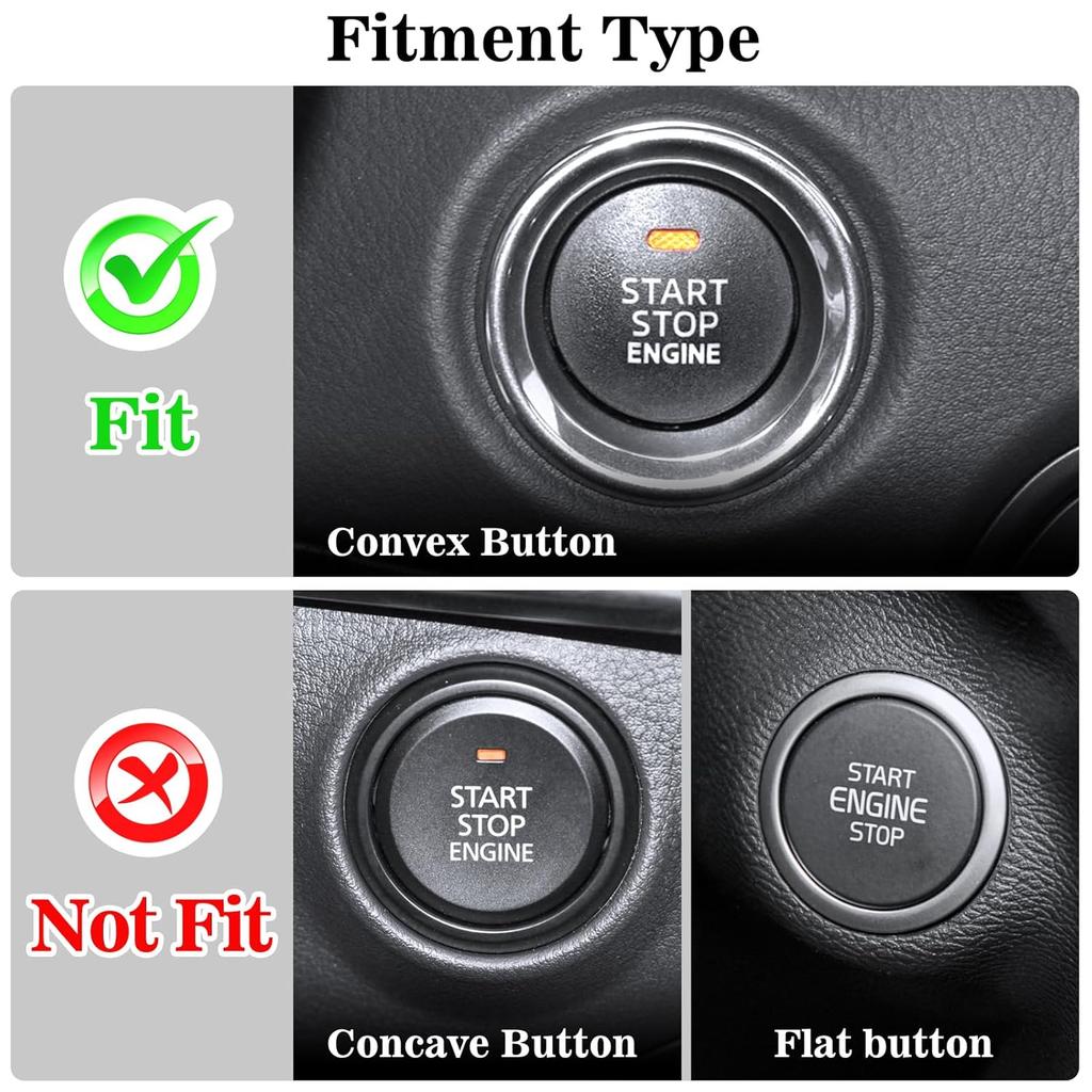Real Carbon Fiber Push Start Button Cover Fit for Mazda 3 6 CX-5 CX-9 MX-5 Miata, Car Interior Keyless Start Button Decorations Accessories 1 Pack