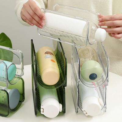 Keep Neat Tief Transparent Stapelbar Küche Wasser Flasche Flasche Lagerung Regal Flasche Lagerung Rack