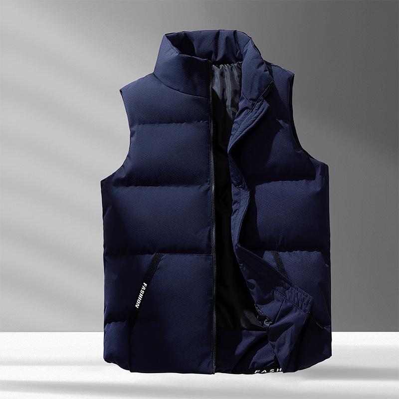 Trendy Men's Stand Collar Cotton Padded Vest - Autumn/Winter 2025