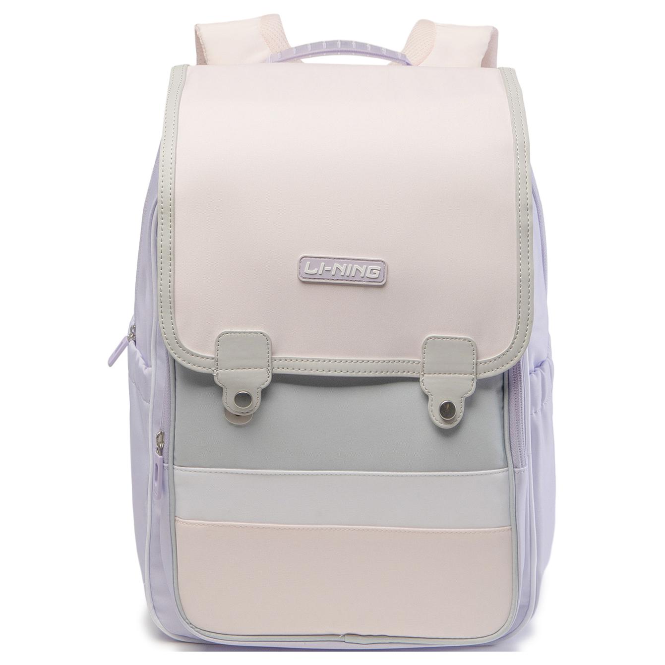 Li Ning Kids Sports Lifestyle Series 19L Fashion Versatile Trendy Polyester Backpack Kids backpack Light-Rose-Pink YBSU049-2 Light Rose Pink