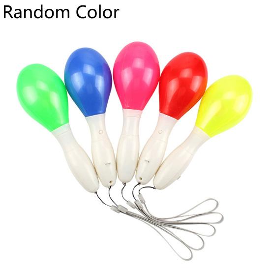 LED Flashing Maraca Lanyard Percussion Musical Instrument Concert Favor Toy