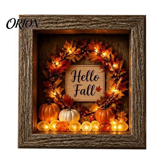 Festive Party Supplies Halloween Lighted Frame Ornaments, Light Up Shadow Box, Warm Cute Decor Atmosphere LED Lights for Home Living Room Bedroom