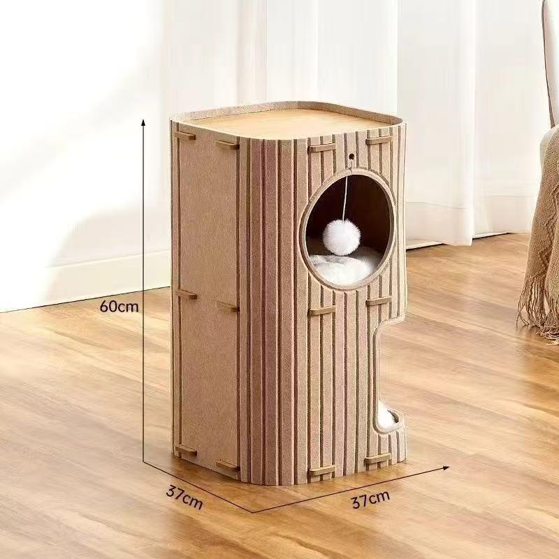 Multi-Layer Cat Tree: Scratching Post, Bed, and Hideout for Multi-Cat Families