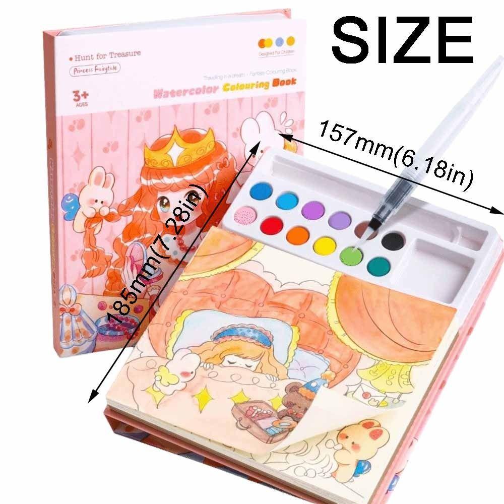 with 10-Color Pigment Blocks Blank Doodle Book Set Creative Watercolor Coloring Set  Early Learning