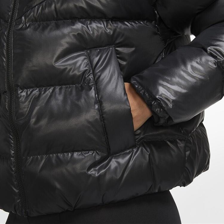 (WMNS) Nike Nsw Down-fill Short Stand Collar Windproof Down Jacket Black Women's CU5814-010