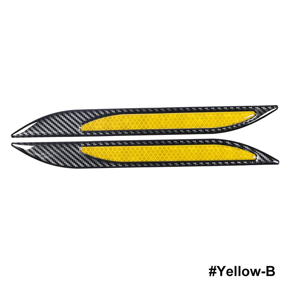 2 szt. Uniwersalne naklejki samochodowe z włókna węglowego na zderzak, odblaskowe paski, ciężarówka, motocykl, naklejki ostrzegawcze anty-zarysowania