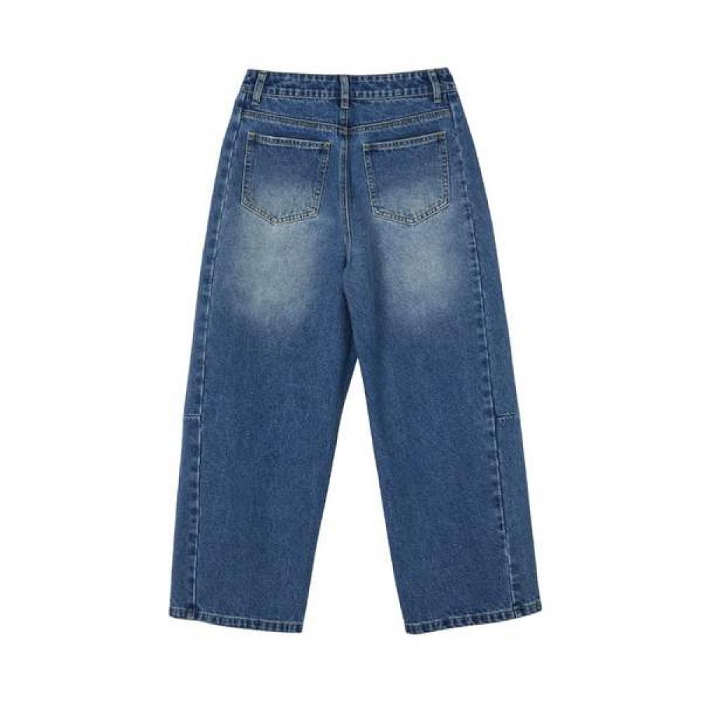 Lap Curved Cut Crop Denim Pants As2dp563