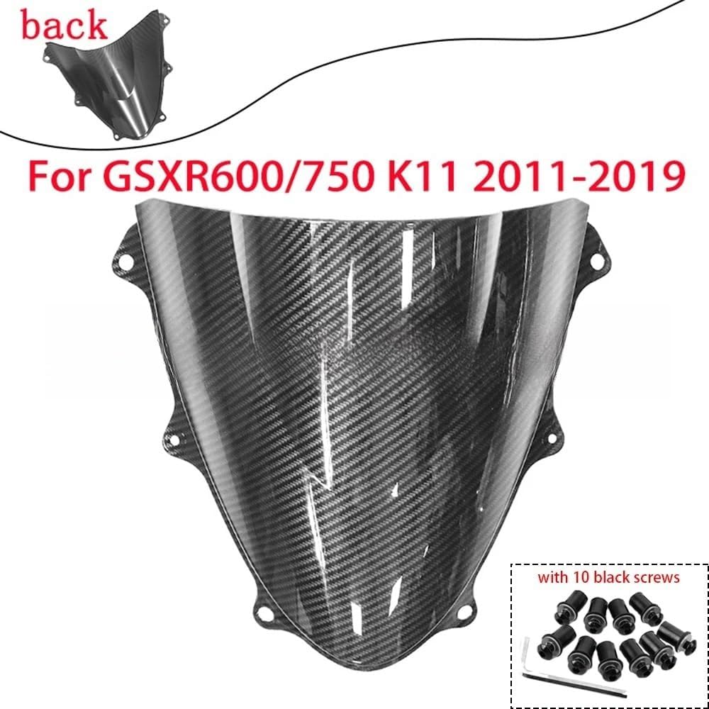 Motorcycle Windshield for Suzuki GSXR 600 750 R K11 GSXR600 600R 750R 2011-2019 Carbon Fiber Pattern Motorcycle Windshield WindScreen