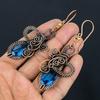 Tanzanite Handmade Gemstone Earrings, 999 Copper Wire Wrapped Earrings Antique Jewelry, Earrings For Engagement Gift
