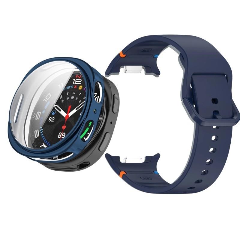 Silicone Strap Replacemnt Watch Band with TPU Shell for Samsung Galaxy Watch 8 40/44mm Classic Ultra2