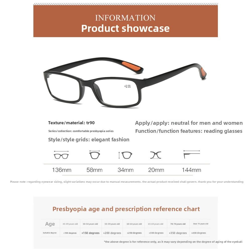 Ultraleichte Lesebrille Flexible Brille Vergrößerungsgläser +1.00~+4.0 Dioptrien Sehpflege Ältere Brille Augenbekleidungszubehör